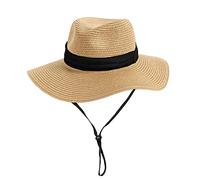 Girls Floppy Beach-Hat Wide-Brim - Summer Travel Straw-Sun-Hat for Kids 5 to 19 Years (21.26" for 5-9T; 22.05" for 9-19T), Khaki1, 9-16 Years