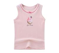 Girls Floral Vest Top Summer Thin Undershirt Cute Print Sleeveless, Soft Breathable Lightweight Comfortable Casual Playful Bright Pattern Youth Toddler Delicate #D Pink
