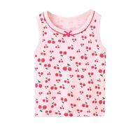 Girls Floral Vest Top Summer Thin Undershirt Cute Print Sleeveless, Soft Breathable Lightweight Comfortable Casual Playful Bright Pattern Youth Toddler Delicate #D Red