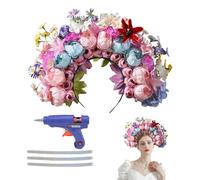 Girls Flower Headband - Bridal Flower Crown | Flower Crown for Women Girls, Flower Headbands Making Kit, Bride Bridesmaid Wedding Headdress