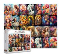 Girls Flower Puzzles Art Design 1000 Pieces for Adults Women Fashion Lady Jigsaw Challenging Puzzle Perfect for Game Nights DIY Home Wall Decor Gifts