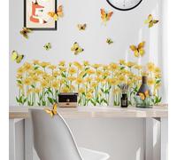 Girls Flower Wall Stickers for Bedrooms - Wall Art Decal Stickers Butterfly Wall Sticker Sunflower Wall Decals Garden Flower 1723