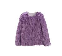 Girls Fluffy Winter Faux F r Coat Little Boys Girls Long Sleeve Jacket Kids Outwear Thick Warm Clothes Girls Warm Fleece Jacket Casual Button Overcoat (Purple, 8-9 Years)
