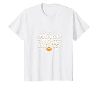 Girls Football Friday Night Lights Game Day Spirit T-Shirt, Kids, White, 2 Years