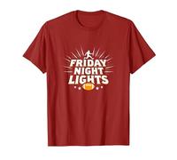 Girls Football Friday Night Lights Game Day Spirit T-Shirt, Men, Cranberry, S