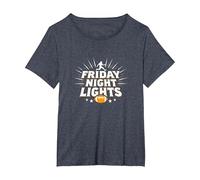 Girls Football Friday Night Lights Game Day Spirit T-Shirt, Women's Plus, Heather Blue, 2X