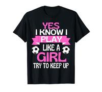 Girls Football Funny Play Like A Girl T-Shirt
