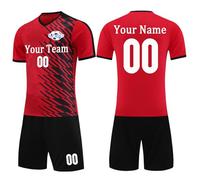 Girls Football Kits Custom Boy Football Kit with Name Number Team Personalised Football Kits for Men Women Red