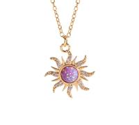 Girls for Birthday Graduation Role Playing Jewelry Necklace Necklace Entangled Sun Long Tassel (Gold, One Size)
