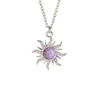 Girls for Birthday Graduation Role Playing Jewelry Necklace Necklace Entangled Sun Long Tassel (Silver, One Size)