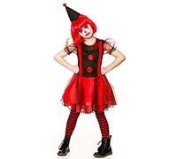 Girls Freaky Scary Clown Halloween Fancy Dress Costume (11-13 years)