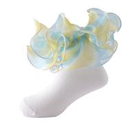 Girls Frilly Socks Kids Princess Socks Baby Toddler Girl Dance Socks Ruffle Socks Turn Cuff Big Double Lace Ankle Socks for Shows Party Lace Socks With Ripple Cuffs Ruffle Socks (Yellow, 6-8 Years)