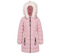 Girl's Fur Lined Back to School Midi Length Puffer Coat-CFW2106 (Pink, Age 13-14)