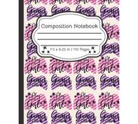 Girls Gaming Composition Notebook | 7.5" x 9.25" | Wide Ruled Paper | 120 Pages