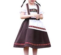 Girls German Dirndl Dress Kids Oktoberfest Costume Outfits Traditional Bavarian Fancy Dress Up for Carnival Party Age 3-12