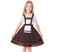 Girls German Dirndl Dress Kids Oktoberfest Costume Outfits Traditional Bavarian Fancy Dress Up for Carnival Party Age 3-12