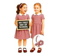 Girls Gingham Hair Set - Burgundy School Headband & 2 Matching Scrunchies | Back to School Hair Accessories | Classic Check Pattern | Ideal for Primary Uniforms | 3-Piece Pack for Girls