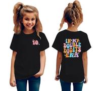 Girls Girls Birthday In My Double Digits T Shirt For Years Old Girls Birthday T Shirt Girls Birthday Party T Shirt Owl Girl, black, 9-10 Years