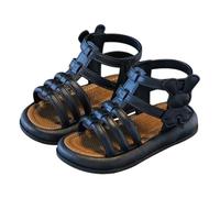 Girls Gladiator Sandals Kids Summer Cute Bunny Non-Slip Open Toe Shoes Trendy Lightweight Beach Water Slides School Breathable Casual Slippers Comfort Outdoor Hiking Sandal (Black, 7.5 Toddler)