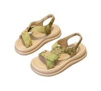 Girls Gladiator Sandals Kids Summer Non-Slip Open Toe Water Shoes Trendy Lightweight Breathable Beach Slides School Casual Soft Comfort Slippers Outdoor Hiking Sandal (Green, 2.5 Big Kids)