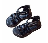 Girls Gladiator Sandals UK Clearance, Kids Cross Strappy Sliders Flat Slippers Open Toe Slides Ankle Strap Shoes Back Zip Sandal Hollow Slider Soft Comfy Slipper Casual Roman Slide Outdoor Sport Shoe