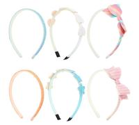 Girls Glitter Headbands with Teeth 6pcs Cute Bow Star Heart