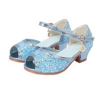 Girls Glitter Party Sandals High Heel Princess Summer Sparkly Non Slip Lightweight Comfortable Little Kid Beach Formal Occasion Dressy Footwear
