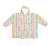 Girls Glow In The Dark Rainbow Plush Blanket Hoodie One Size