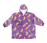 Girls Glow In The Dark Unicorn Plush Hoodie Blanket One Size