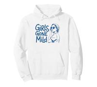 Girls Gone Mild Funny Quote Minimalist Line Art Design Pullover Hoodie