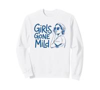 Girls Gone Mild Funny Quote Minimalist Line Art Design Sweatshirt