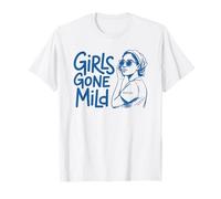 Girls Gone Mild Funny Quote Minimalist Line Art Design T-Shirt