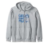 Girls Gone Mild Funny Quote Minimalist Line Art Design Zip Hoodie