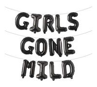 Girls Gone Mild Letter Balloon - Bachelorette Party Decorations,Girls Slumber Party Balloon Decorations,Sleepover Bachelorette Party Photo Backdrop (GIRLS GONE MILD Black)