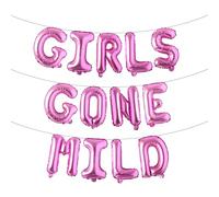 Girls Gone Mild Letter Balloon - Bachelorette Party Decorations,Girls Slumber Party Balloon Decorations,Sleepover Bachelorette Party Photo Backdrop (GIRLS GONE MILD Rose Red)