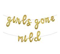 Girls Gone Mild Letter Balloon - Bachelorette Party Decorations,Girls Slumber Party Balloon Decorations,Sleepover Bachelorette Party Photo Backdrop (L GIRLS GONE MILD Gold)