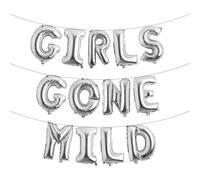 Girls Gone Mild Letter Balloon - Bachelorette Party Decorations,Girls Slumber Party Balloon Decorations,Sleepover Bachelorette Party Photo Backdrop (GIRLS GONE MILD Silver)
