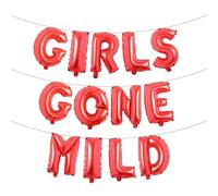 Girls Gone Mild Letter Balloon - Bachelorette Party Decorations,Girls Slumber Party Balloon Decorations,Sleepover Bachelorette Party Photo Backdrop (GIRLS GONE MILD Red)