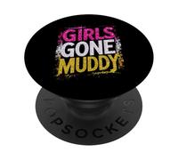 Girls Gone Muddy Mudding Princess Running Team Mud Run Woman PopSockets Adhesive PopGrip