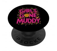 Girls Gone Muddy Mudding Princess Running Team Mud Run Woman PopSockets Adhesive PopGrip