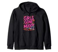 Girls Gone Muddy Mudding Princess Running Team Mud Run Woman Zip Hoodie