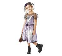 Girls Gothic Bride Halloween Spooky Dress Veil Fancy Dress Kids Costume
