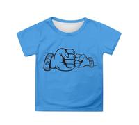 Girls Graphic Print Short Sleeve T-Shirt Casual Comfortable Top for Everyday Wear School Outfit Spring Summer Tee (4-Sky Blue, 4-5 Years)