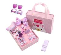 Girl's Hair Accessories, Glitter Hairpin Set, 18-Piece Stylish Hairpieces, Colourful/Fun Design, Ideal for Parties, School, Ballet, Light Pink/Wine Red/Dark Pink/Lavender/Light Grey