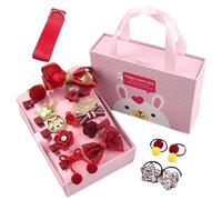 Girl's Hair Accessories, Glitter Hairpin Set, 18-Piece Stylish Hairpieces, Colourful/Fun Design, Ideal for Parties, School, Ballet, Light Pink/Wine Red/Dark Pink/Lavender/Light Grey