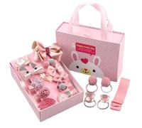 Girl's Hair Accessories, Glitter Hairpin Set, 18-Piece Stylish Hairpieces, Colourful/Fun Design, Ideal for Parties, School, Ballet, Light Pink/Wine Red/Dark Pink/Lavender/Light Grey