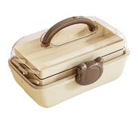 Girls Hair Accessories Storage Box, 3 Layer Hair Accessories Organizer, Craft Storage Boxes with Compartments, Multipurpose Storage Box with Handle For Nail Hair Sewing Supplies Makeup Art Supply