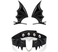 Girls Hair Clip And Choker Set Halloween Costume Hair Clip Halloween Bat Wing