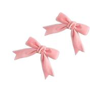 Girls Hair Clips Lovely Barrettes with Solid Color Bow Shape Hairpin Cloth Hair Clips Hairpins for Children