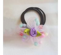 Girl's hair ornament, mesh flowers, head rope, hair tie band, girl does not hurt hair ring, headband, headdress